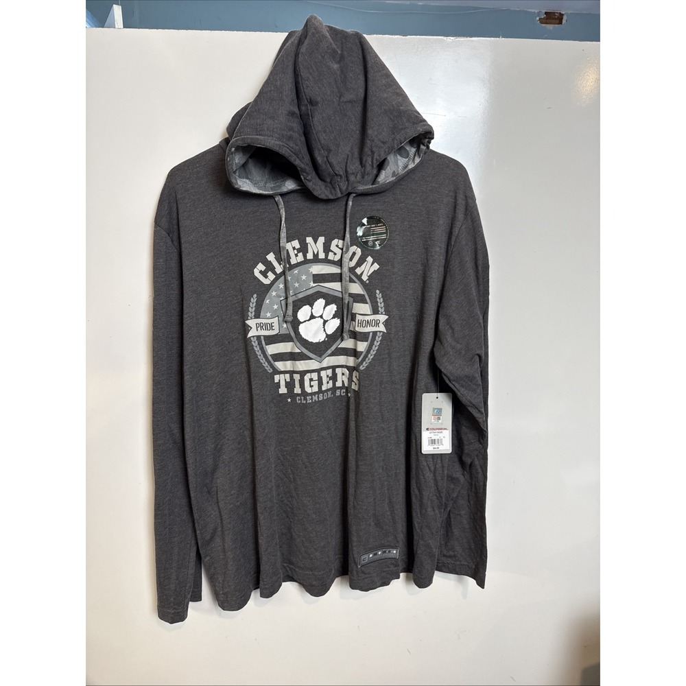 Clemson Tigers Colosseum OHT Military Appreciation Hoodie Mens Xl Camo NCAA Grey